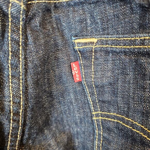 Levi's 501 Jeans Men Size 40x32 Straight Leg Button Fly Dark Blue Wash Denim EUC - Picture 5 of 6